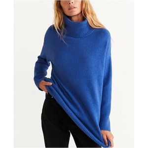MANGO Bright Blue Oversized Sweater